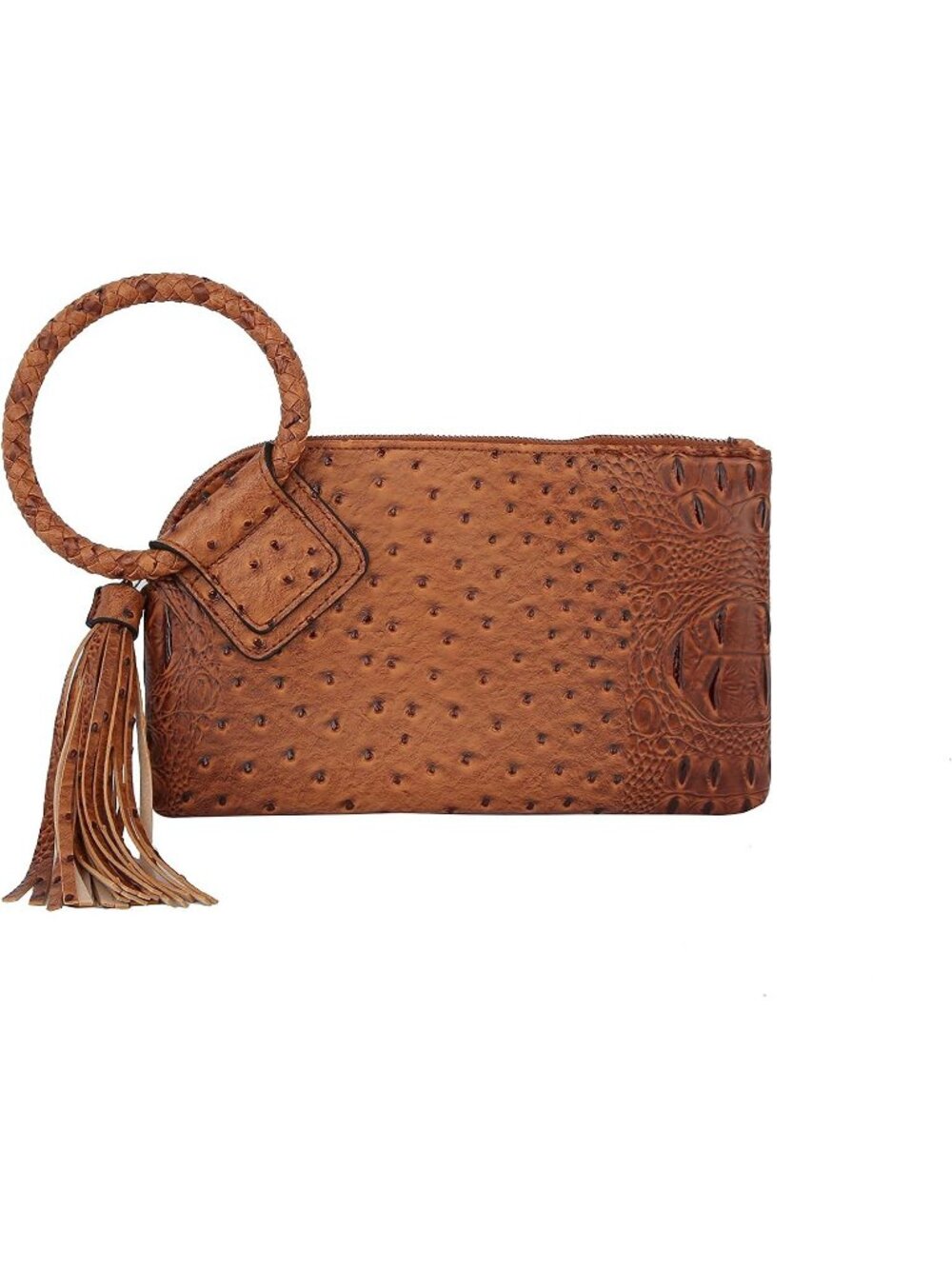 Women's Ost Brown Leather Formal Purse Wristlet Wallet Casual Evening Handbag